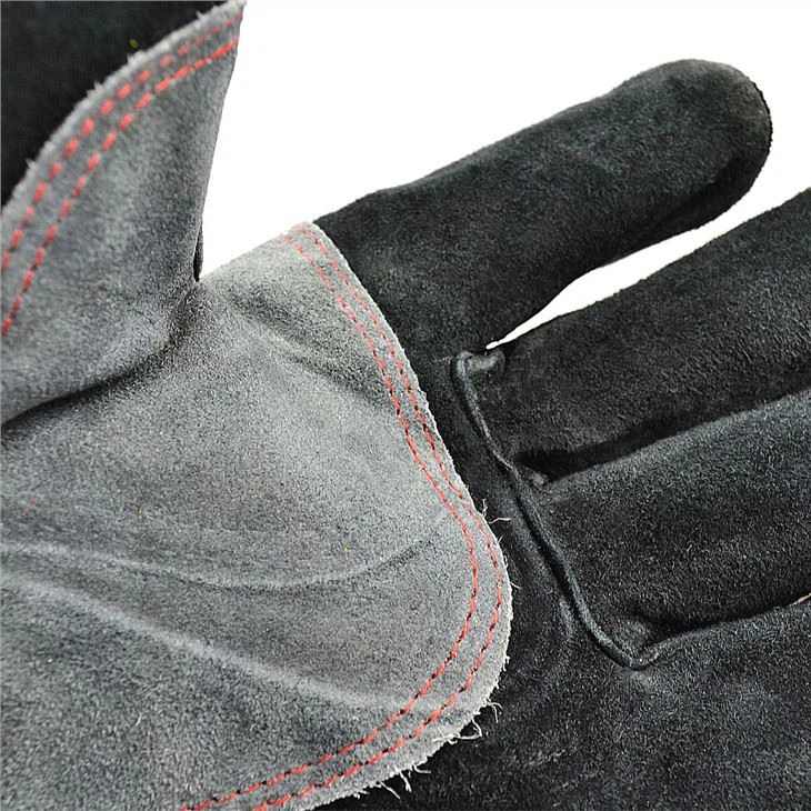 Black Cow Two-Layer Leather Heat Resistant Work Welding Gloves